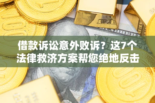 武汉借款诉讼意外败诉？这7个法律救济方案帮您绝地反击！